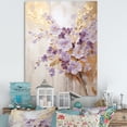 thumbnail image 1 of Designart "Meadow of Violets in Purple and Gold IV" Violets Wall Art Living Room, 1 of 7