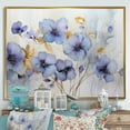 thumbnail image 1 of Designart "Meadow of Violets in Purple and Gold" Violets Floater Framed Wall Art Living Room, 1 of 5