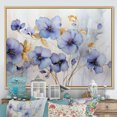 thumbnail image 1 of Designart "Meadow of Violets in Purple and Gold" Violets Floater Framed Wall Art Living Room, 1 of 5