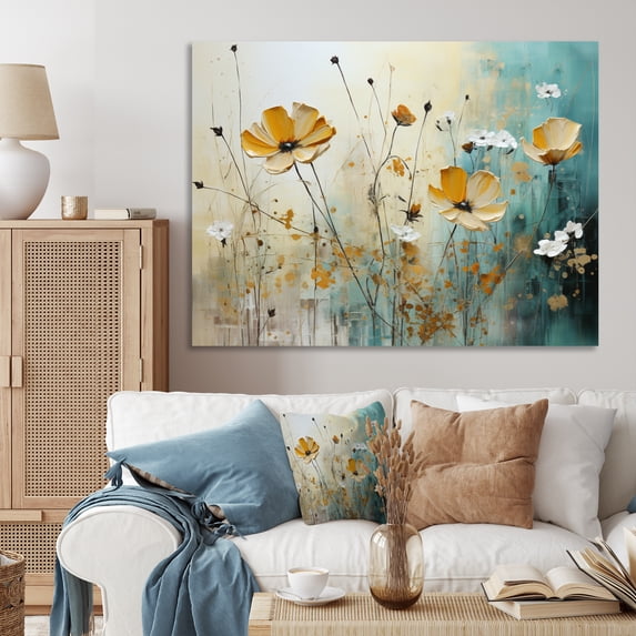 Designart " Meadows III" Abstract Collages Wall Decor