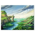 thumbnail image 1 of Designart ' Meandering River With Blue Fantasy Landscape ' Lake House Canvas Wall Art Print, 1 of 4