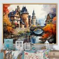 thumbnail image 1 of Designart "Medieval Charm Alsace s French Village II" French Floater Framed Wall Art Living Room, 1 of 7