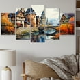 thumbnail image 1 of Designart "Medieval Charm Alsace s French Village II" French Metal Wall Decor Set, 1 of 5