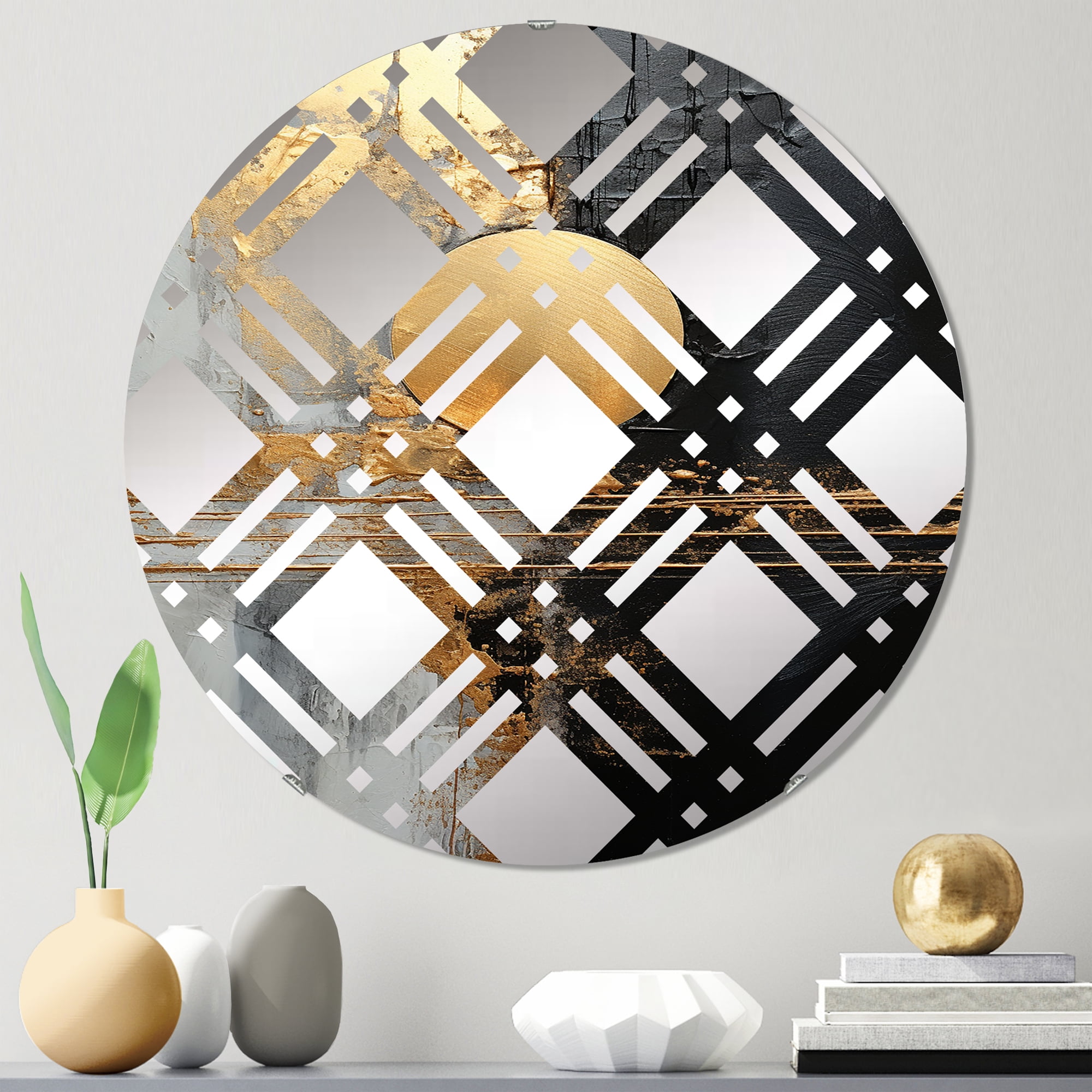 Designart "Meditating in the Black and Gold Abstraction IV" Abstract