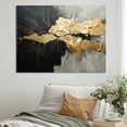 thumbnail image 1 of Designart "Meditating In The Black And Gold Abstraction I" Abstract Painting Canvas Art Print, 1 of 7