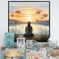 thumbnail image 1 of Designart "Meditation by the Lake A Journey Within I" Spiritual Framed Wall Art - Global Yellow Meditation Living Room Framed Canvas Art, 1 of 6