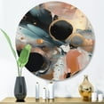 thumbnail image 1 of Designart "Meditative Marbling in Black and Gold" Abstract Marble Metal Round Wall Art, 1 of 5