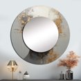 thumbnail image 1 of Designart "Meditative Mind Of A Man" Man Double Exposure Beige Large Round Mirror - Round Bedroom Mirror Wall Decor - Glam Round Printed Mirror - 23" x 23", 1 of 6