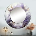 thumbnail image 1 of Designart "Meditative Mind Of A Woman" Meditation Rund Mirror For Wall Decor - Large Beige Round Printed Mirror -Global Round Living Room Mirror - 23" x 23", 1 of 7