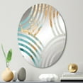 thumbnail image 1 of Designart "Meditative Minimalism I" Abstract Painting Baptist Fan Round Wall Mirror - Abstract Oval Printed Decorative Mirror - Multiple Color Options, 1 of 5