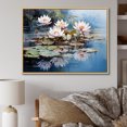 thumbnail image 1 of Designart "Meditative Stillness With Reflective Lotus I" Lotus Floater Framed Canvas Wall Art, 1 of 5