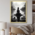 thumbnail image 1 of Designart "Meditative Woman in Lotus Pose during Yoga I" Spiritual Framed Wall Art - Global Grey Meditation Entryway Framed Wall Art, 1 of 6
