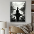 thumbnail image 1 of Designart "Meditative Woman in Lotus Pose during Yoga I" Spiritual Framed Wall Art - Global Grey Meditation Entryway Framed Wall Art, 1 of 6