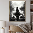 thumbnail image 1 of Designart "Meditative Woman in Lotus Pose during Yoga I" Spiritual Framed Wall Art - Global Grey Meditation Entryway Framed Wall Art, 1 of 6