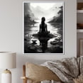 thumbnail image 1 of Designart "Meditative Woman in Lotus Pose during Yoga I" Spiritual Framed Wall Art - Global Grey Meditation Entryway Framed Wall Art, 1 of 6