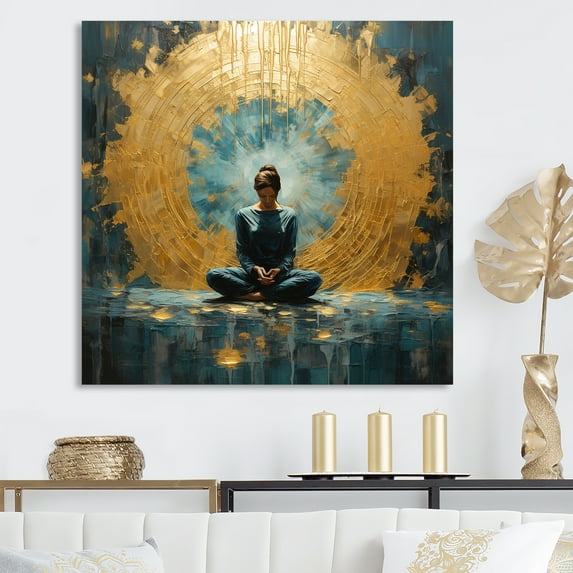 Designart "Meditative Zen Position IV" Meditation Wall Art Living Room