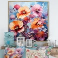 thumbnail image 1 of Designart "Medley Of Vibrant Pansies I" Pansies Floater Framed Canvas Wall Art, 1 of 5