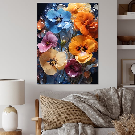 Designart "Medley Of Vibrant Pansies II" Pansies Canvas Prints