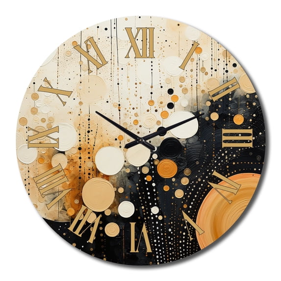 Designart "Medley in Monochrome IV" Abstract Collages Oversized Wall Clock