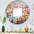thumbnail image 1 of Designart "Medley of Vibrant Pansies" Pansies Maze Round Wall Mirror - Floral Oval Printed Decorative Mirror - Multiple Color Options, 1 of 5
