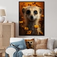 thumbnail image 1 of Designart "Meercat Animal in Orange and Brown" Animals Floater Framed Wall Art Print, 1 of 7