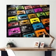 thumbnail image 1 of Designart "Melodic Beats with a Retro Future Twist II" Fashion Wall Art - Modern Colorful Cassette Tapes Bedroom Canvas Wall Art, 1 of 4