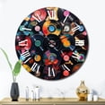 thumbnail image 1 of Designart "Melodic Colors of Vinyl Records III" Music Oversized Wall Clock, 1 of 5