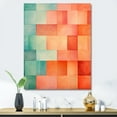 thumbnail image 1 of Designart "Melodic Coral Cubes Shapes" Abstract Shapes Canvas Wall Art, 1 of 7