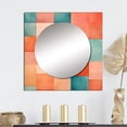 thumbnail image 1 of Designart "Melodic Coral Cubes Shapes I" Abstract Shapes Square Mirror For Wall Decor - Large Coral Square Printed Wall Mirror Art - Square Modern Mirror - Wall Mounted Square Large Mirror, 1 of 5
