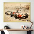 thumbnail image 1 of Designart "Melodic Journey of Vintage Rally Speed Car I" Architecture Framed Wall Art Decor - Modern Orange Race Tracks Entryway Framed Wall Art Print, 1 of 6