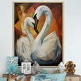 thumbnail image 1 of Designart "Melodic Swan Geometric Rhapsody I" Animals Swans Floater Framed Canvas Art Print, 1 of 5