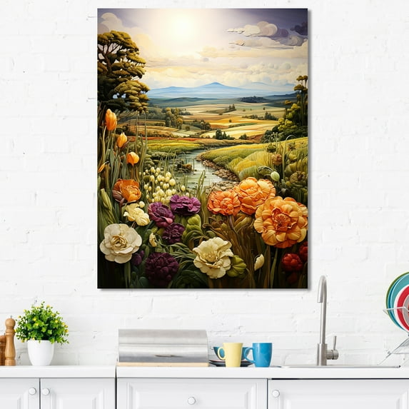 Designart "Melodic Vegetable Valley" Vegetables Wall Decor