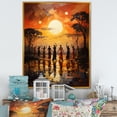 thumbnail image 1 of Designart "Melody Savannah African Wall art II" African Floater Framed Wall Art Living Room, 1 of 7