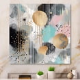 thumbnail image 1 of Designart "Melody of Grey and Gold Pastel Stripes I" Abstract Wall Art - Modern Grey Abstract Modern Shapes Living Room Canvas Art, 1 of 6