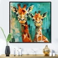 thumbnail image 1 of Designart "Melody of Majestic Giraffe" Animals Framed Wall Art - Traditional Blue Giraffe Entryway Framed Wall Art Print, 1 of 6