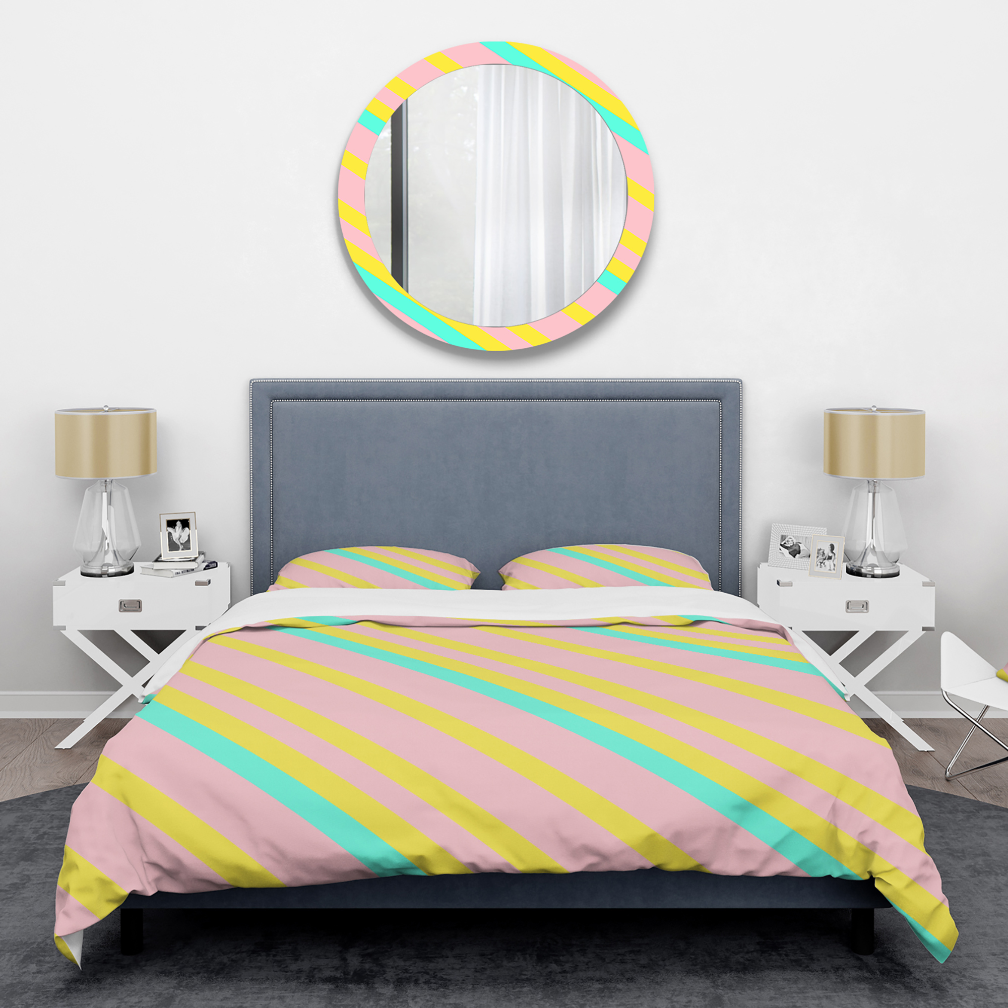 Designart 'Memphis Retro Neon Pattern' Mid-Century Modern Duvet Cover Set