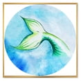 thumbnail image 1 of Designart 'Mermaid Green Fish Tail' Nautical & Coastal Framed Canvas Wall Art Print, 1 of 5