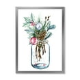 thumbnail image 1 of Designart 'Merry Christmas Bouquet In Transparant Jar' Traditional Framed Art Print, 1 of 4