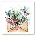 thumbnail image 1 of Designart ' Merry Christmas Greeting Card Envelope ' Traditional Canvas Wall Art Print, 1 of 4