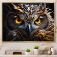 thumbnail image 1 of Designart "Mesmerized by the Yellow Owl s Majesty I" Animals Floater Framed Canvas Print, 1 of 7
