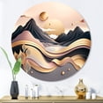 thumbnail image 1 of Designart "Metallic Beach View Gold III" Minimalism Landscape Metal Round Wall Art, 1 of 5