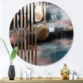 thumbnail image 1 of Designart "Metallic Elegance Stripes and Circles I" Abstract Marble Metal Round Wall Art Prints, 1 of 5