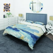 Designart 'Metallic Gold Indigo I' Glam Duvet Cover Set