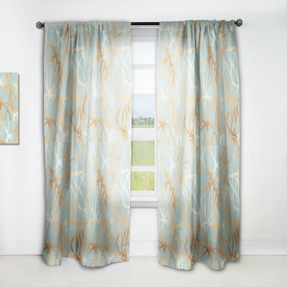 Designart 'Metallic Golden Luxury Geometrics XII IV' Mid-Century Modern Curtain Panel