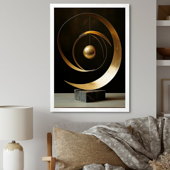 Designart "Metallic Harmony" Bicycle Picture Framed Canvas Art Print