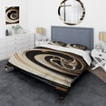 thumbnail image 1 of Designart "Metallic Swirling Blend VII" Modern Bedding Covert Set - Abstract Spirals Black Abstract Bed Set With 1 Sham, 1 of 6