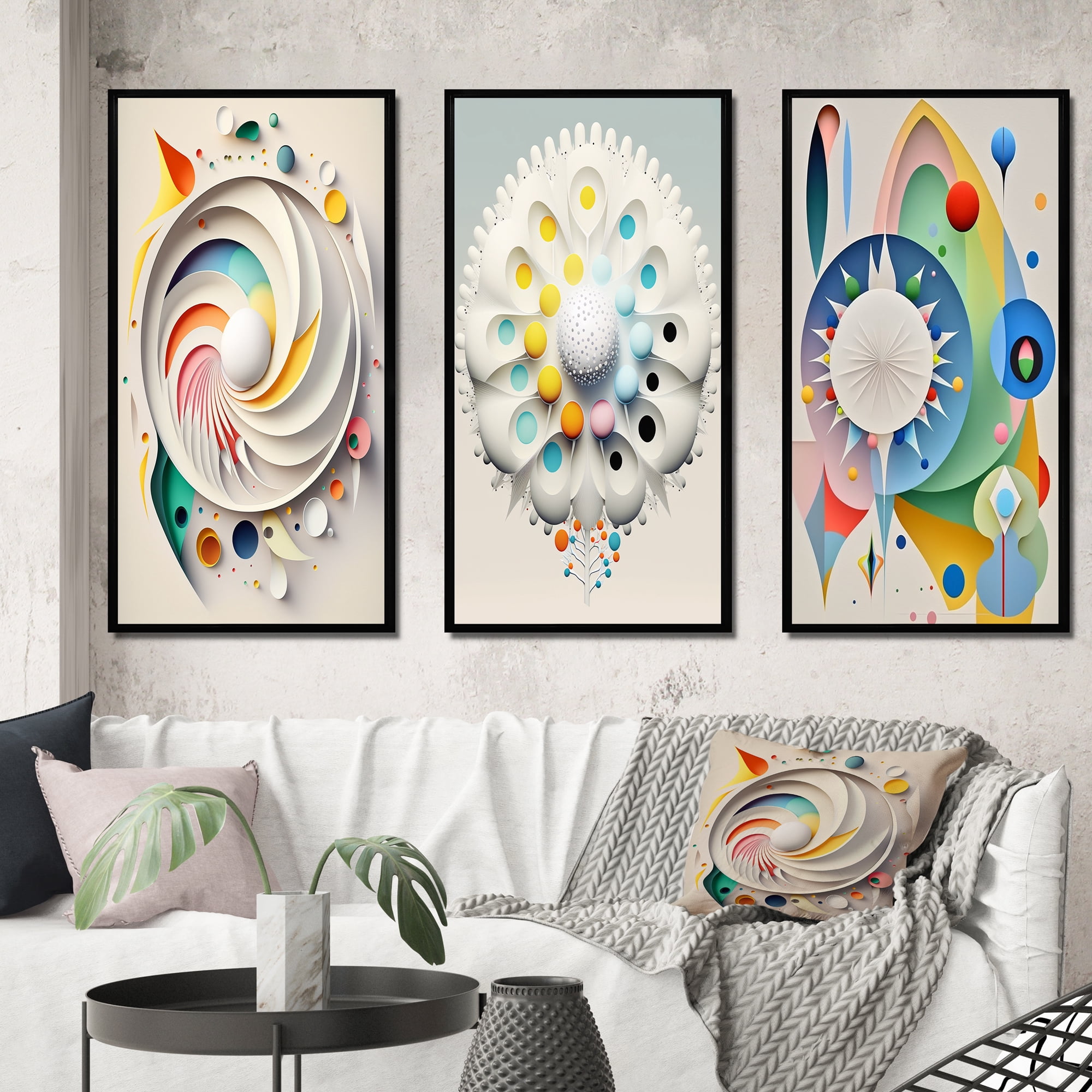 Designart "Metamorphosis Awakening Geometry II" Modern Geometric Framed ...