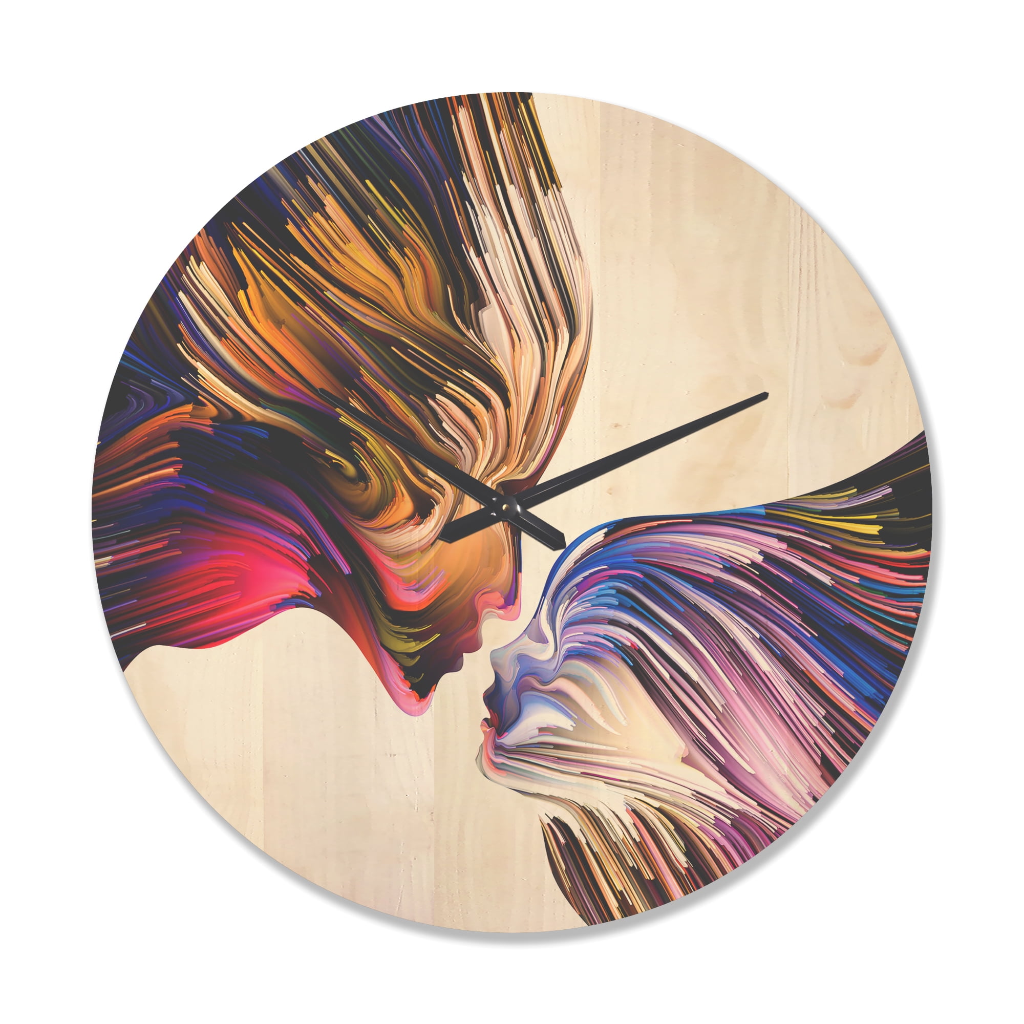 Designart 'Metaphorical Mind on White' Modern Wood Wall Clock