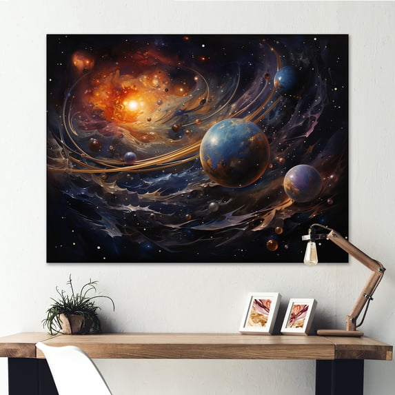 Designart "Meteors Comets Beauty II" Asteroids Wall Art Print