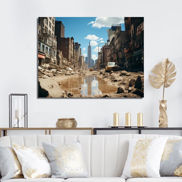 Designart "Metropolis Mirage Sahara's New York City II" Cityscapes Wall